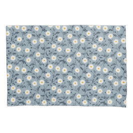 Funda De Cojín French Navy Blue Modern Farmhouse Daisy Pattern