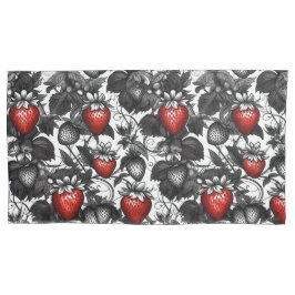 Funda De Cojín Fresas negras, blancas y rojas por todas partes