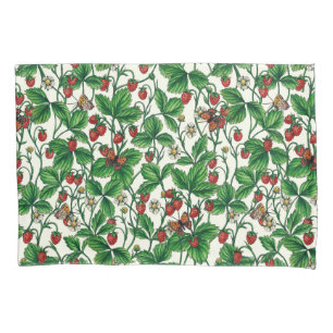Funda De Cojín Fresas silvestres en blanco roto