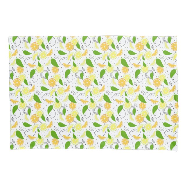 Funda De Cojín Fresh citrus fruits Lemon Orange Modern. (Anverso)