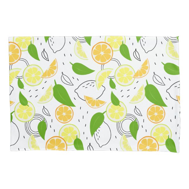 Funda De Cojín Fresh citrus fruits Lemon Orange Modern. (Anverso)
