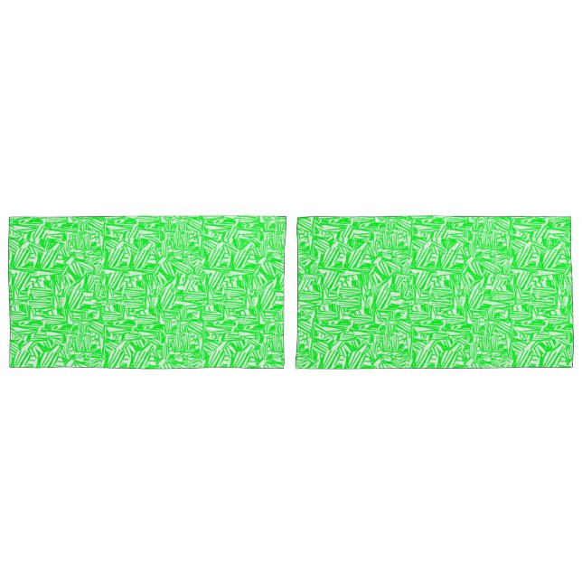 Funda De Cojín Fronhas, traços verde e brancos sem padrão visível (Anverso - Set)