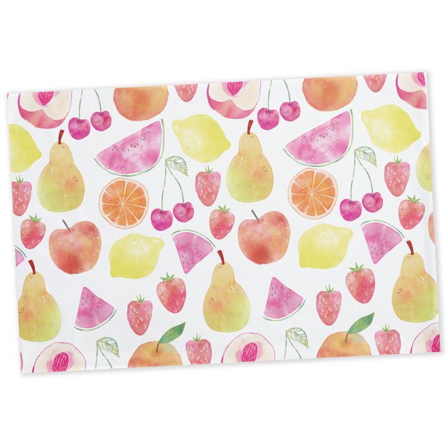 Funda De Cojín Fruta Watecolor (Watercolor fruit food art pillowcase)