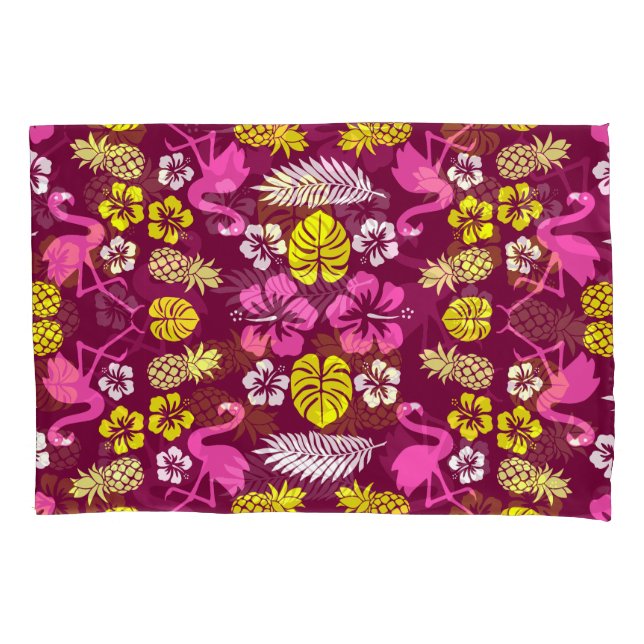Funda De Cojín Frutas tropicales florales estampadas (Anverso)