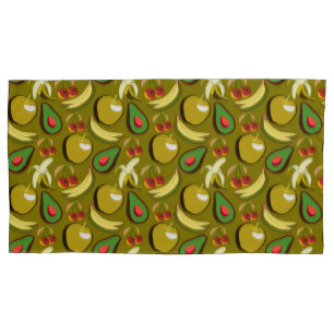 Funda De Cojín Frutos tropicales amarillo sin soldadura