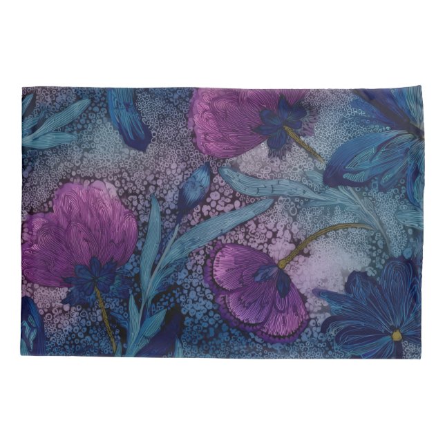 Funda De Cojín Fuchsia floral (Reverso)