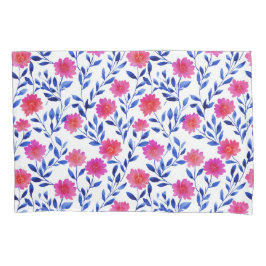 Funda De Cojín Fuchsia Pink Spring Blossoms Watercolor Floral