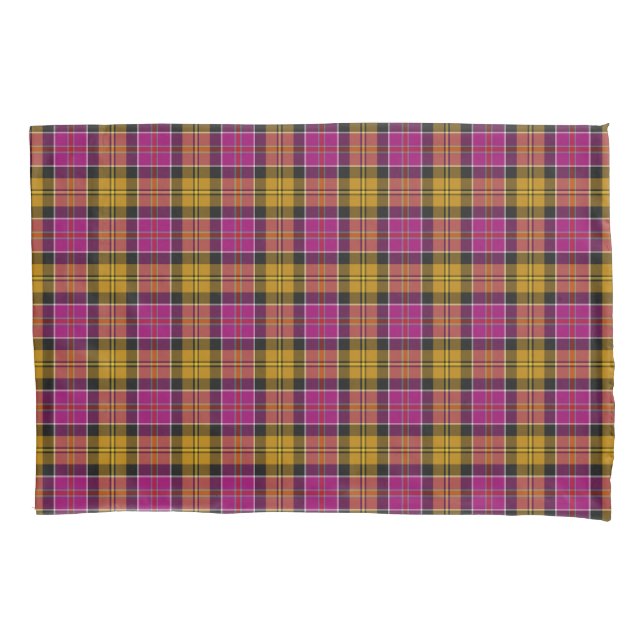 Funda De Cojín Fuchsia Purple and Gold Culloden Escocia Tartán (Anverso)