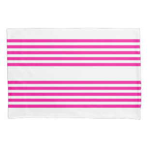 Funda De Cojín Fuchsia y cinco rayas blancas