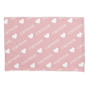 Funda De Cojín Fucsia Simple Nombre Repetido Personalizado