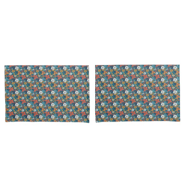 Funda De Cojín Fuerte patrón floral de verano (Anverso - Set)