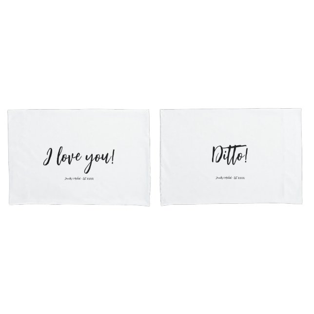 Funda De Cojín Fun Personalized Typography Couples Pillow case (Anverso - Set)