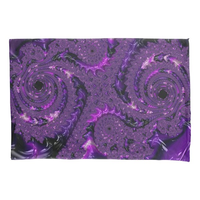 Funda De Cojín Funky Bold Boho Purple Digital Resumen Fractal (Anverso)