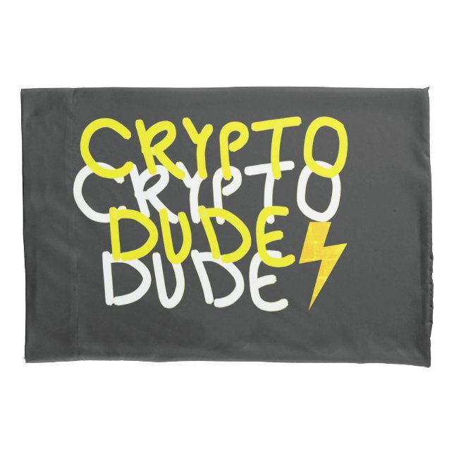 Funda De Cojín Funky Crypto Dude Energy Power Rótulo (Anverso)