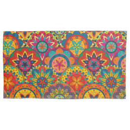 Funda De Cojín Funky Retro Colorido Patrón de Mandala