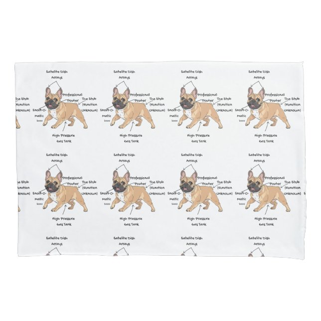 Funda De Cojín Funny Anatomy of a French Bulldog Illustration (Anverso)