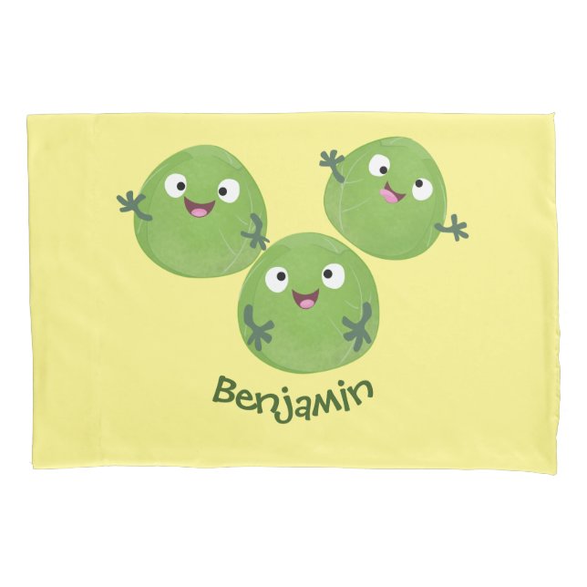 Funda De Cojín Funny Brussels brota personalizado de verduras (Anverso)