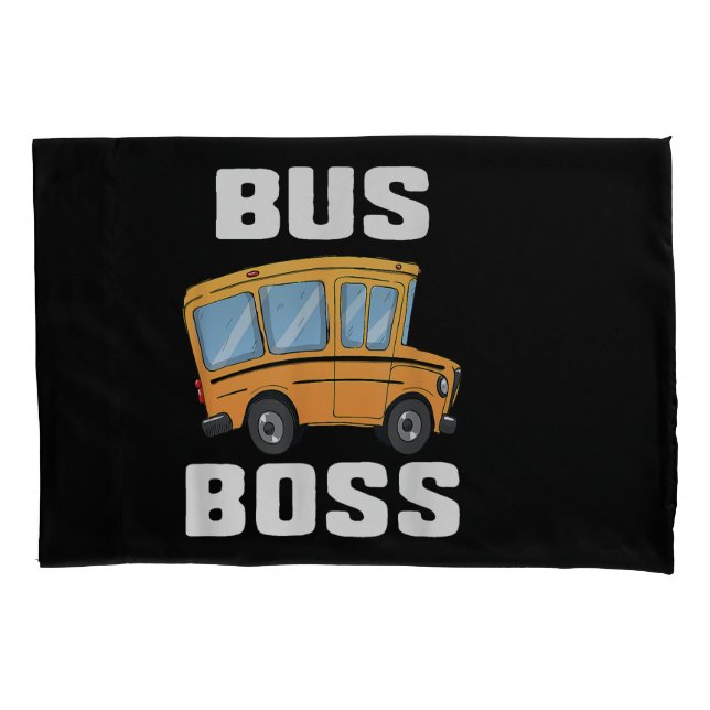 Funda De Cojín Funny Bus Boss School Bus Driver (Anverso)
