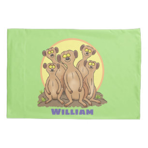 Funda De Cojín Funny meerkat ilustracion personalizado familiar