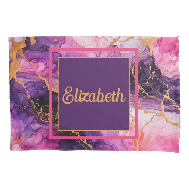 Funda De Cojín Fusión de tinta vibrante (Anverso-izquierdo)