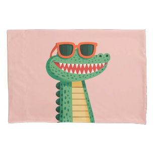 Funda De Cojín Gafas de sol divertidas de cocodrilo, animal de di