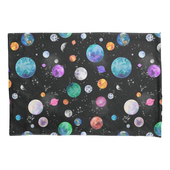 Funda De Cojín Galaxia Planetas del Espacio Ultraterrestre de Acu (Anverso)