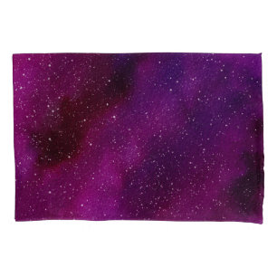 Funda De Cojín Galaxias acuáticas de color rosa púrpura