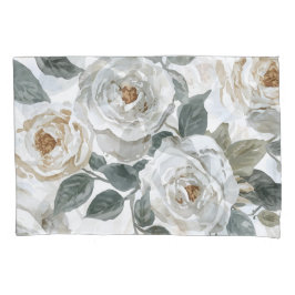 Funda De Cojín Garden Roses | White Watercolor Floral Vintage
