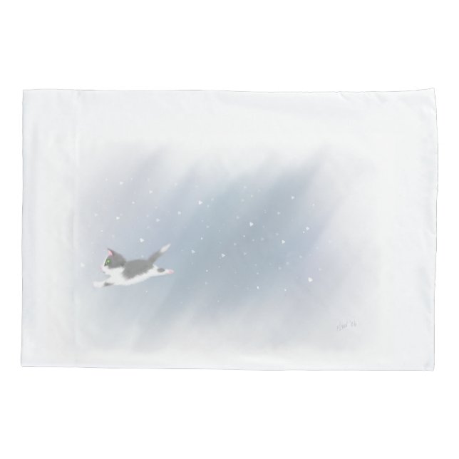 Funda De Cojín Gatito de Snowflake (Reverso)