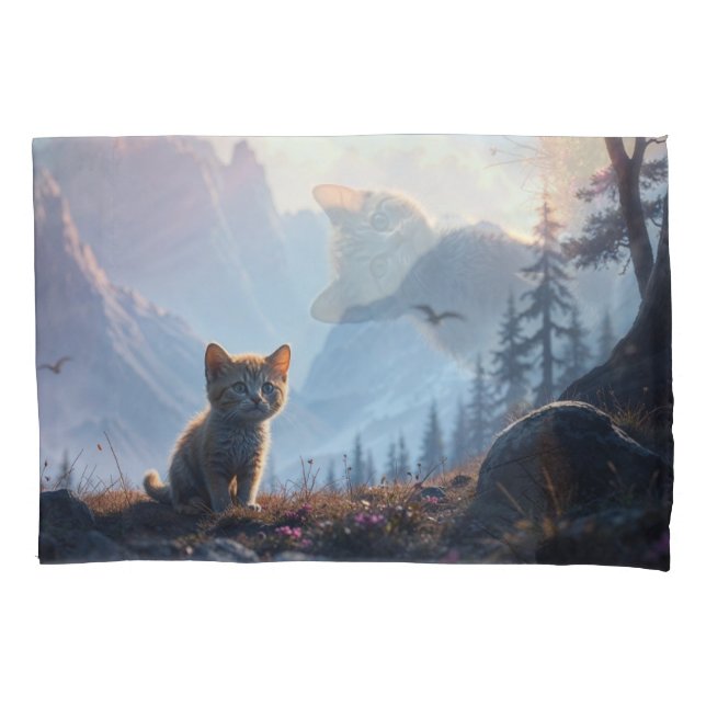 Funda De Cojín Gatito perdido en el salvaje (Anverso)