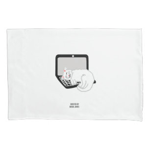 Funda De Cojín Gato Blanco Durmiendo En La Plimosa Estándar Del P