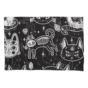 Funda De Cojín Gato de bruja: Ilustracion aislado de época