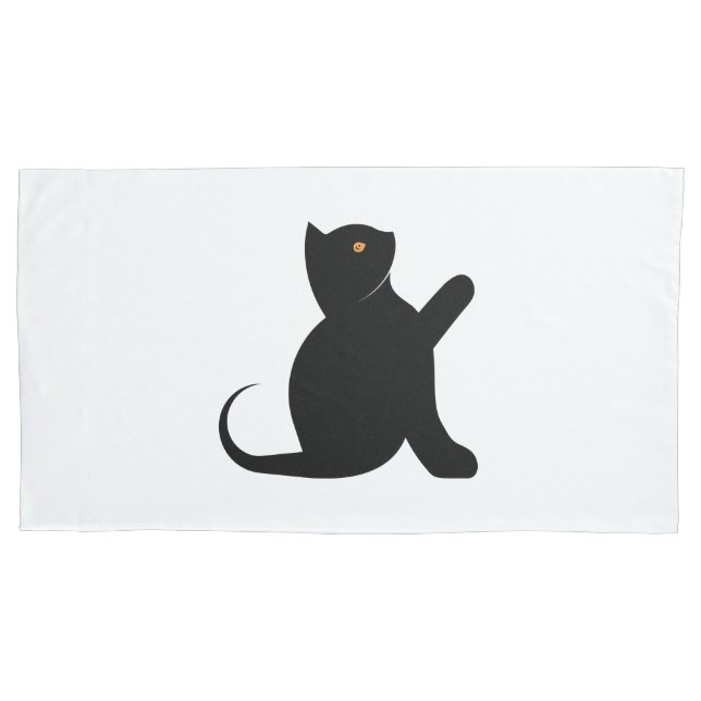 Funda De Cojín Gato diciendo hola (Anverso-izquierdo)