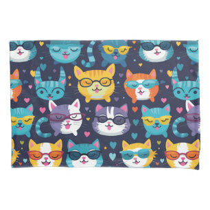 Funda De Cojín Gato divertido enfrenta graciosos gatos de Guay