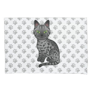 Funda De Cojín Gato egipcio Mau de dibujos animados lindo y patas