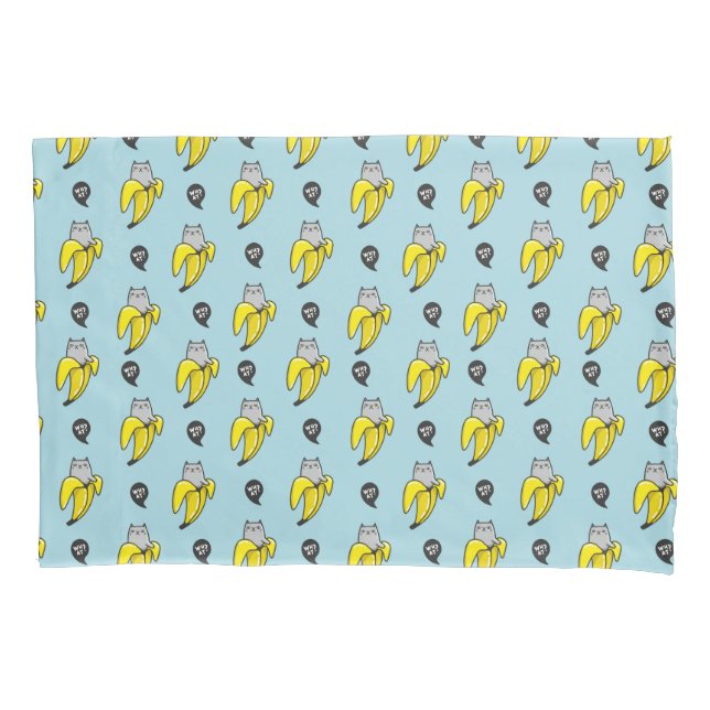 Funda De Cojín Gato en banana (Anverso)