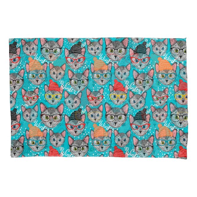 Funda De Cojín Gato en el gorra (Anverso)