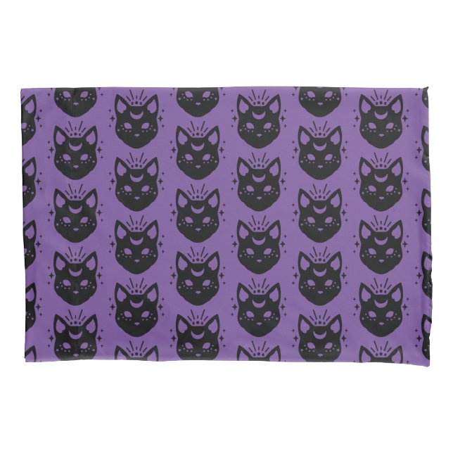 Funda De Cojín Gato negro místico (Anverso)