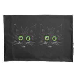Funda De Cojín Gato Oído Verde Sonriente
