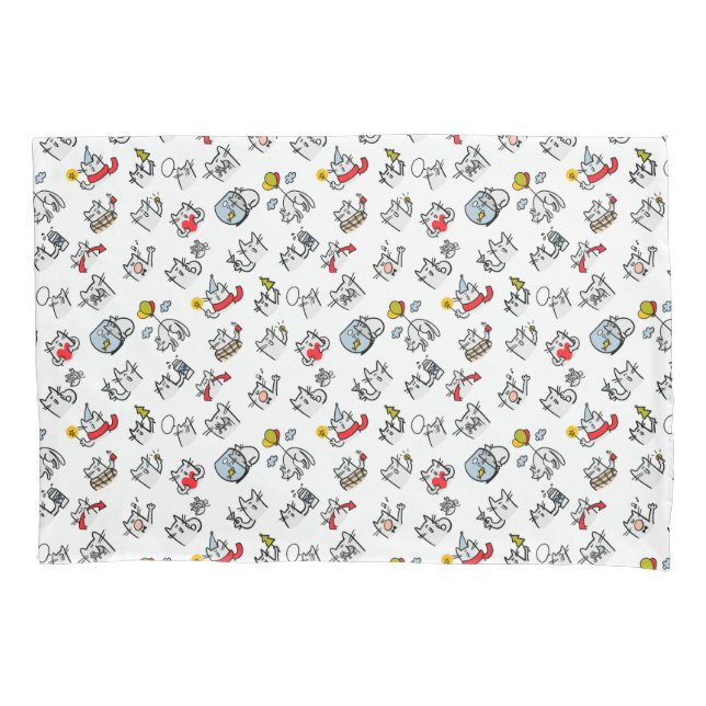 Funda De Cojín Gatos divertidos, leche y magia. (Anverso)