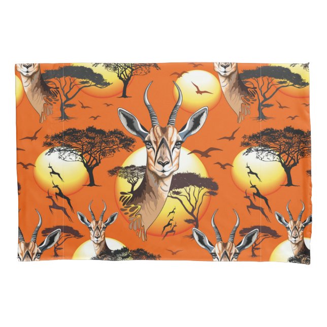 Funda De Cojín Gazelle Animal salvaje Antelope africano (Anverso)
