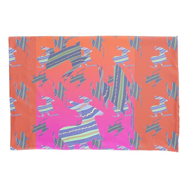 Funda De Cojín Gemelos de canguro azul arcoiris (Anverso)