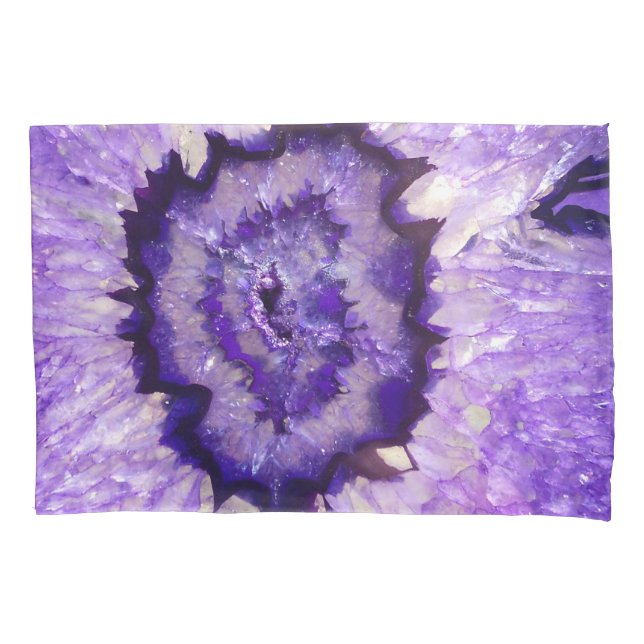 Funda De Cojín Geode de Ageo Púrpura Caída (Anverso)