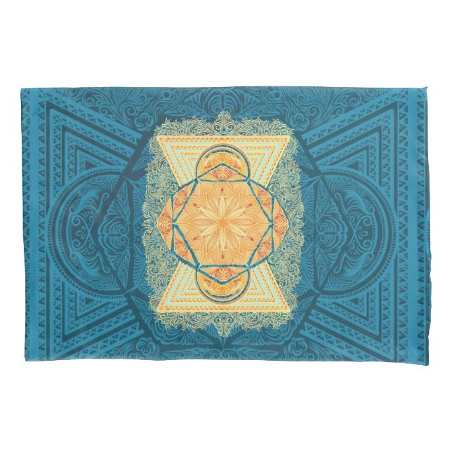 Funda De Cojín Geometría sagrada radiante Mandala (Anverso)