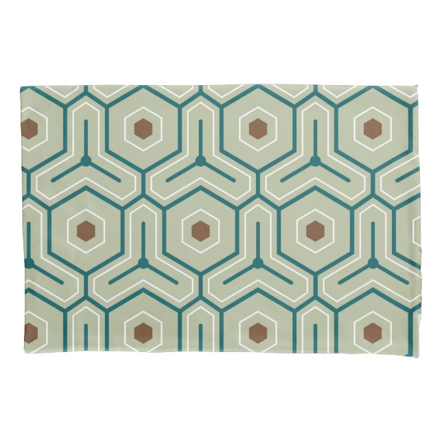 Funda De Cojín Geometric pattern with interlocking hexagons (Anverso-izquierdo)