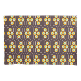 Funda De Cojín Geometric pattern with orange and blue hexagons