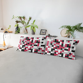 Funda De Cojín Geométrico moderno de gris negro magenta