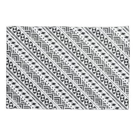 Funda De Cojín Geométrico moderno tribal blanco y negro