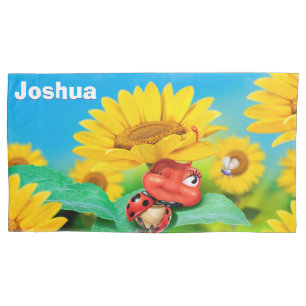 Funda De Cojín Gigante Personalizado Pillowcase Ladybug & Sunflow