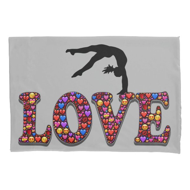 Funda De Cojín Gimnasia Emoji Amor Pillowcase (Anverso)